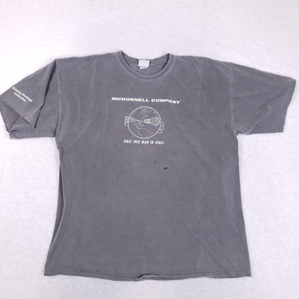 Boeing Heritage Collection T Shirt Gray Medium McDonnell Company Space